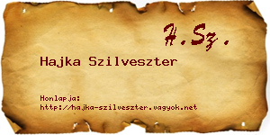 Hajka Szilveszter névjegykártya